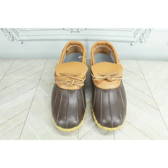 LL Bean Brown Leather Rubber Moc Gum Shoe Low Top Ankle Boots 8 M - Picture 5 of 10